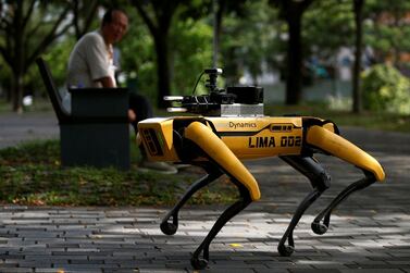 A four-legged robot dog called Spot will ensure people maintain safe distances while walking about Singapore parks. Reuters