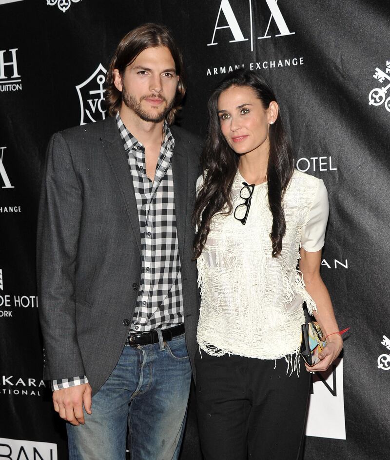 NEW YORK, NY - JUNE 09: Actors Ashton Kutcher and Demi Moore attend The Urban Zen Stephan Weiss Apple Awards at Urban Zen on June 9, 2011 in New York City.   Stephen Lovekin/Getty Images/AFP (Photo by Stephen Lovekin / GETTY IMAGES NORTH AMERICA / Getty Images via AFP)