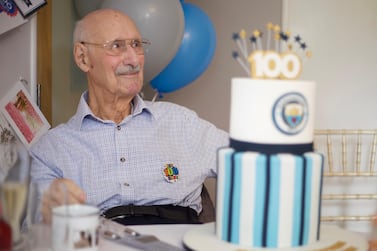 He celebrated his 100th birthday with a Manchester City cake