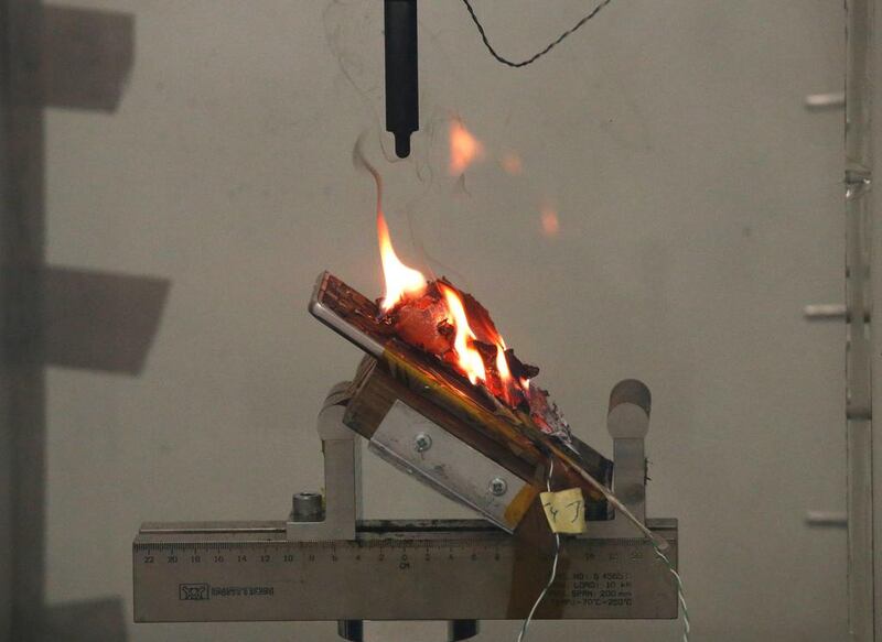 A Samsung Note 7 phone battery catches fire after it exploded during a test. Samsung has managed to rebound from the disaster to post a huge rise in profits for the past quarter. Edgar Su / Reuters