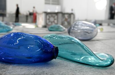 The Waterdust glass sculptures were made in Damascus and Berlin. Khushnum Bhandari / The National
