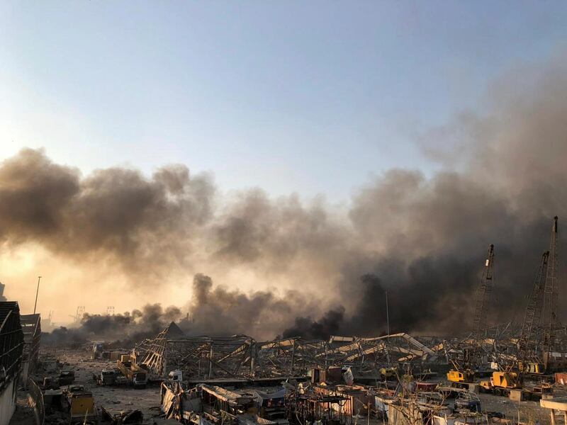 Smoke rises after the explosion was heard in Beirut. Reuters