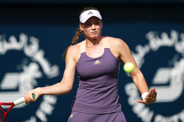 Elena Rybakina of Kazakhstan during her quarter-final against Karolina Pliskova of the Czech Republic at the Dubai Duty Free Tennis Championships. EPA