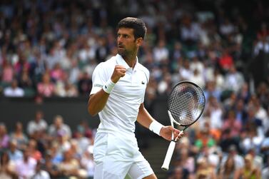 Novak Djokovic of Serbia reacts during the men's second round match against Thanasi Kokkinakis of Australia at the Wimbledon Championships in Wimbledon, Britain, 29 June 2022.   EPA / NEIL HALL   EDITORIAL USE ONLY