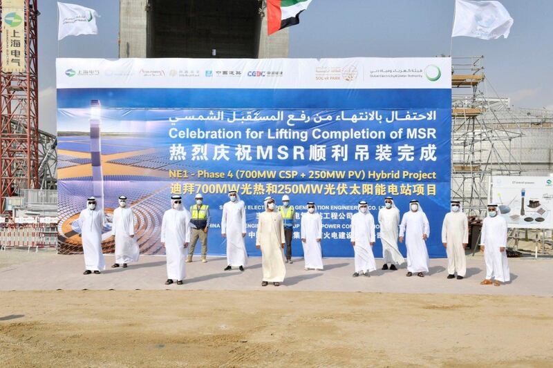 Sheikh Mohammed bin Rashid, Vice President and Ruler of Dubai, visits the Mohammed bin Rashid Al Maktoum Solar Park on Tuesday. Courtesy: Sheikh Mohammed bin Rashid Twitter