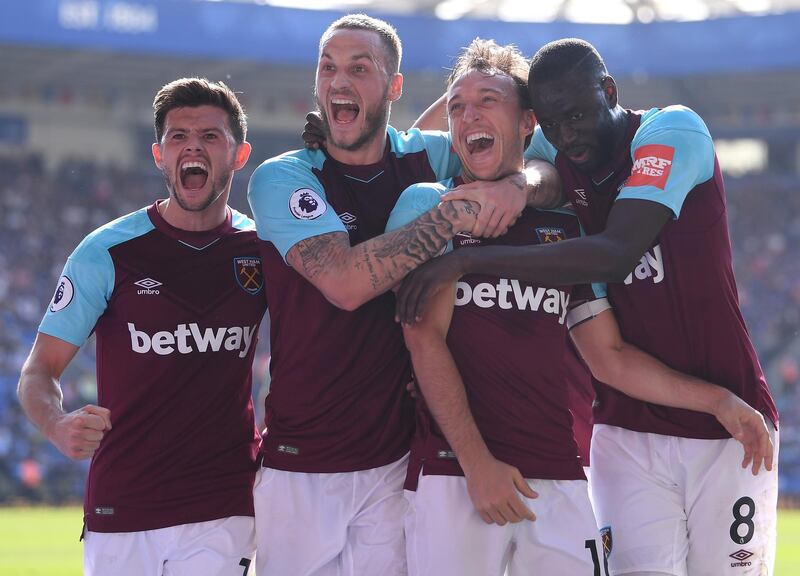 Centre midfield: Mark Noble (West Ham) – The captain secured survival for West Ham with a technically-superb volley to clinch victory at Leicester. Laurence Griffiths / Getty Images