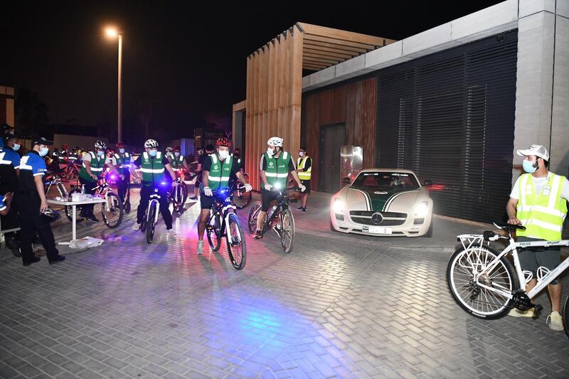 More than 150 volunteers have patrolled Dubai's streets with the police's bicycle unit. Courtesy Dubai Police