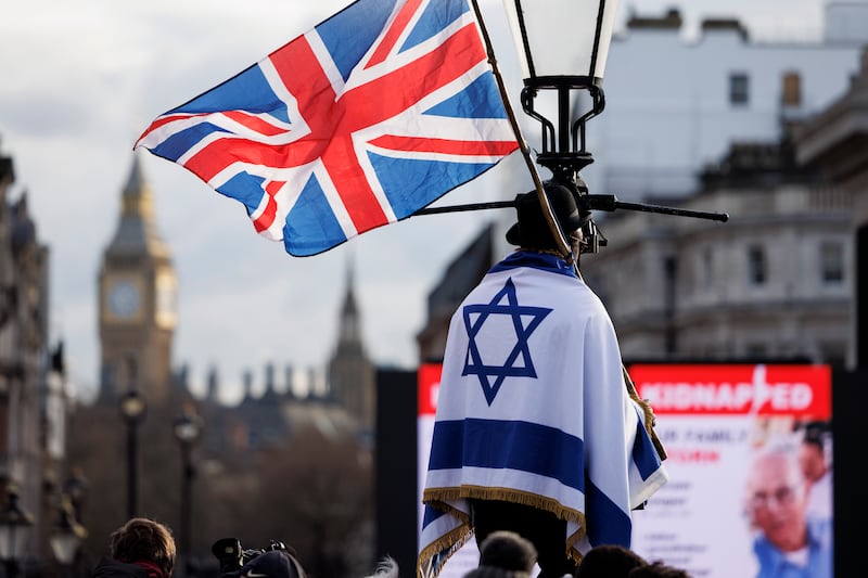 Rising cases of anti-Jewish hatred coincided with unrest on Britain's streets linked to the war in Gaza. Reuters