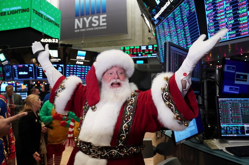 The New York Stock Exchange. A Santa stock rally, which typically occurs at the end of the year, could cheer investors after a prolonged bull market in 2022. AFP