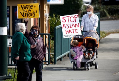 A 2021 rally against anti-Asian hate crimes in Washington state. Reuters