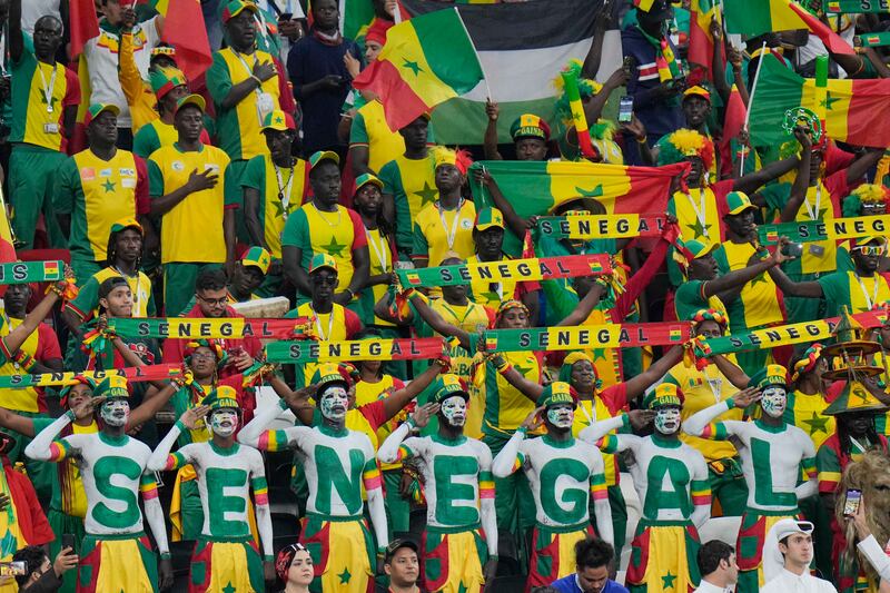 Senegal fans at Al Bayt Stadium. AP 