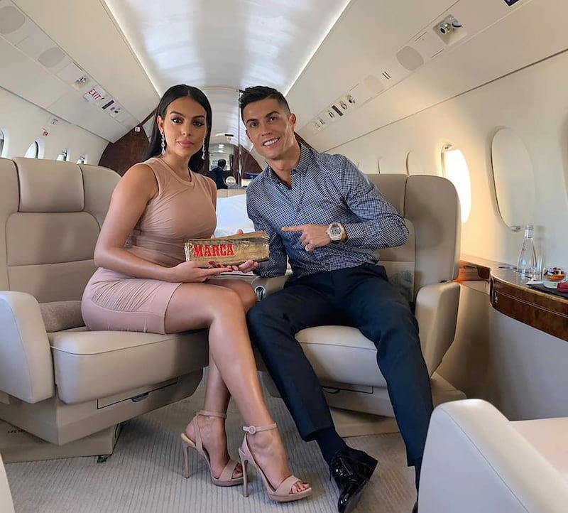 Global star Cristiano Ronaldo flies around in his own class. Instagram /  @cristiano