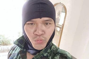 A picture posted on Thai soldier Jakraphanth Thomma's Facebook page shows the man identified by Thai authorities as the shooter behind at least 12 deaths in Nakhon Ratchasima on February 8, 2020. Facebook 