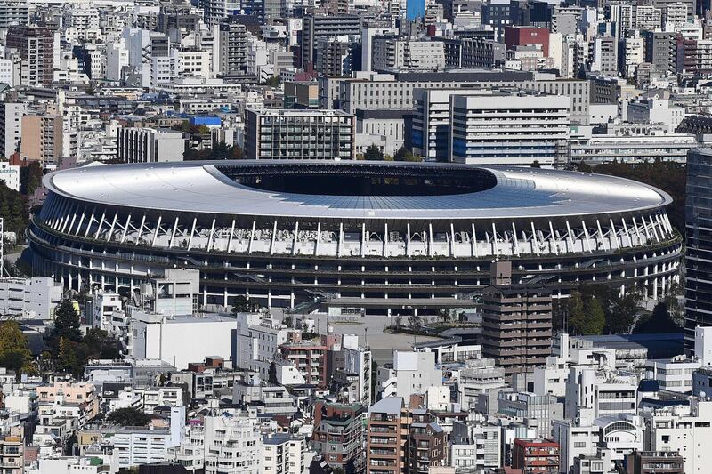 The completed Tokyo 2020 Olympic Games stadium pictured in the city. AFP