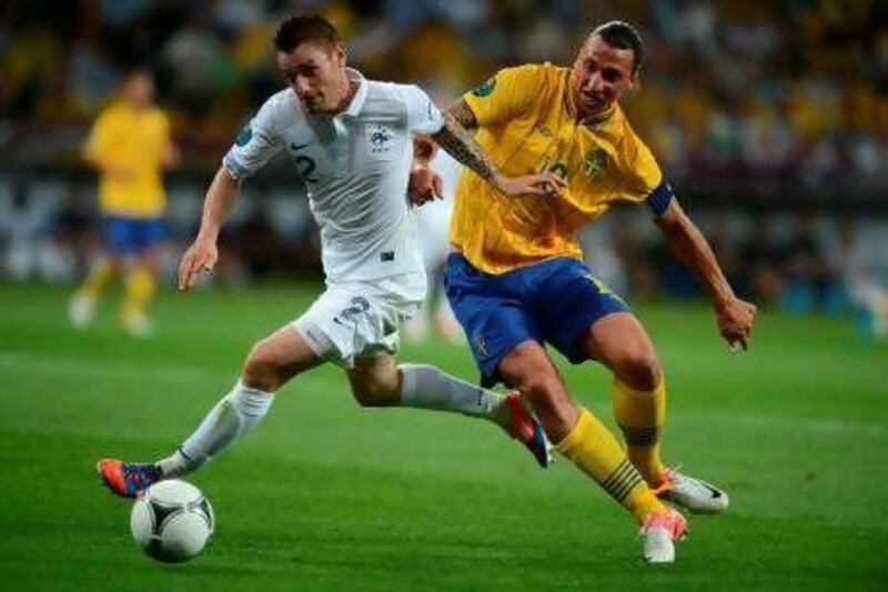 Zlatan Ibrahimovic, right, scored Sweden's opener against France.