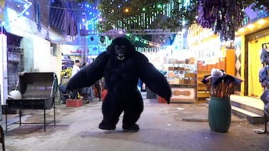 Dancers in giant gorilla costume have gone viral in Egypt. Mohamed Fathi / The National