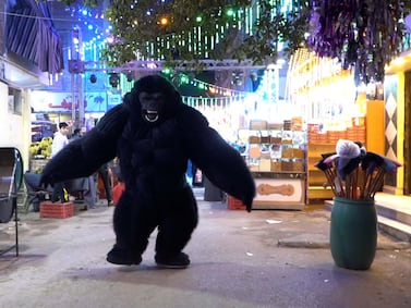 Dancers in giant gorilla costume have gone viral in Egypt. Mohamed Fathi / The National