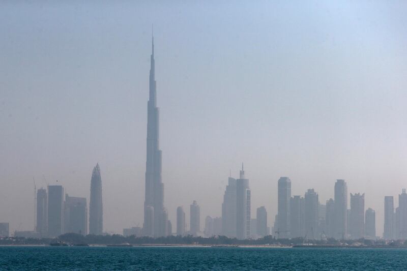 Dubai, United Arab Emirates, December 4, 2014:    General view of Dubai's skyline, seen from an RTA boat taxi on route to the Sony's Xperia Aquatech Store, underwater at The Island part of theWorld Islands in Dubai on December 4, 2014. Christopher Pike / The National

Reporter: Triska Hamid
Section: Business