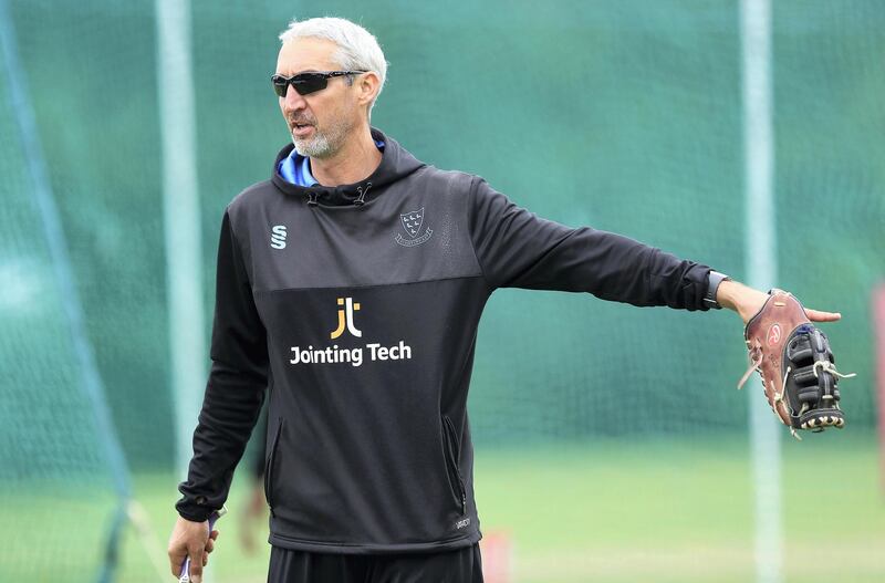 BIRMINGHAM, ENGLAND - SEPTEMBER 14:  Jason Gillespie, Head Coach of Sussex Cricket looks on during a Vitality Blast Final Media Day at Edgbaston on September 14, 2018 in Birmingham, England.  (Photo by Matthew Lewis/Getty Images)