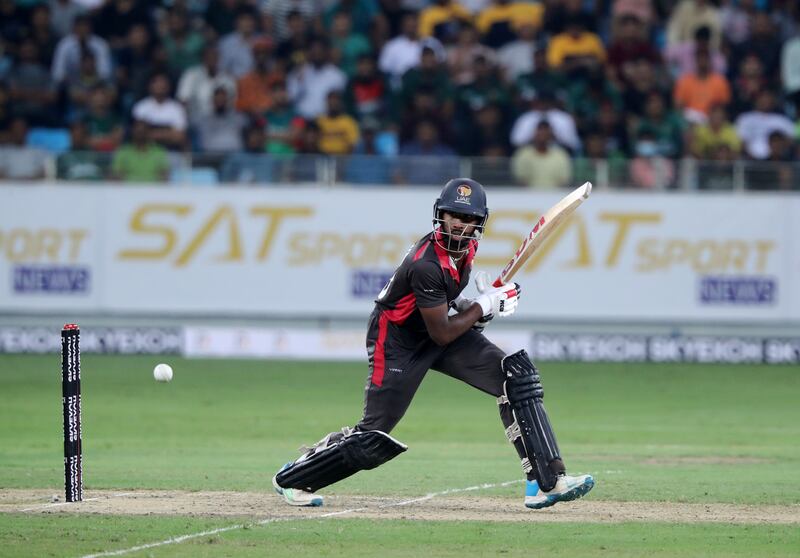 Vriitya Aravind batting for the UAE.
