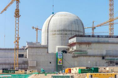A handout photo released by the ENEC on June 1, 2017 shows part of the Barakah Nuclear power plant under construction near al-Hamra west of Abu Dhabi in May 2017. / AFP PHOTO / ENEC / Arun GIRIJA / RESTRICTED TO EDITORIAL USE - MANDATORY CREDIT "AFP PHOTO / ENEC / ARUN GIRIJA" - NO MARKETING NO ADVERTISING CAMPAIGNS - DISTRIBUTED AS A SERVICE TO CLIENTS