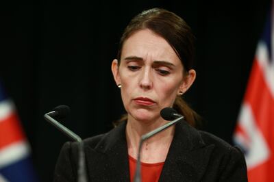 WELLINGTON, NEW ZEALAND - MARCH 15: Prime Minister Jacinda Aredrn speaks to media during a press conference at Parliament on March 15, 2019 in Wellington, New Zealand. One person is in custody and police are searching for another gunmen following several shootings at mosques in Christchurch. Police have not confirmed the number of casualties or fatalities. All schools and businesses are in lock down as police continue to search for other gunmen. (Photo by Hagen Hopkins/Getty Images)