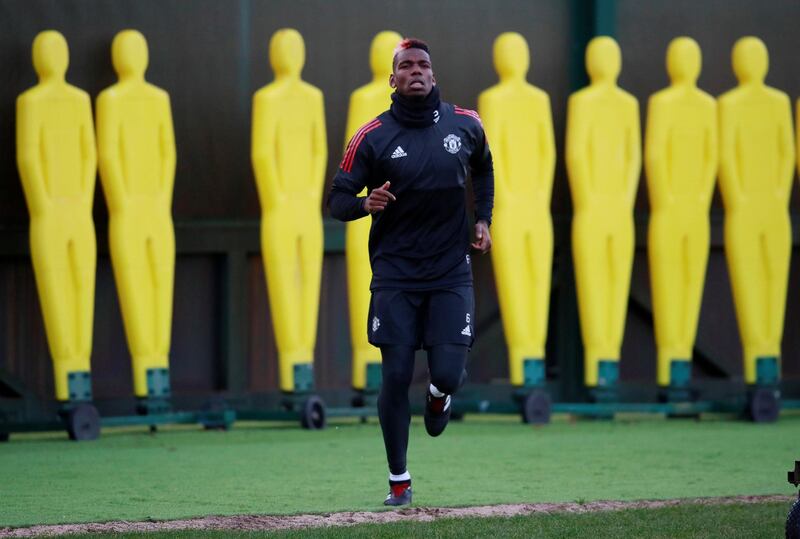 Soccer Football - Champions League - Manchester United Training - Aon Training Complex, Manchester, Britain - December 4, 2017   Manchester United's Paul Pogba during training   Action Images via Reuters/Jason Cairnduff