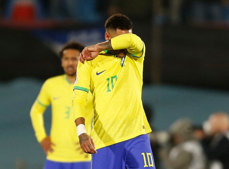 Neymar during Brazil's World Cup qualifying defeat to Uruguay. Reuters