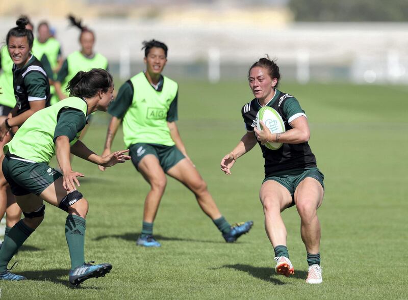 Abu Dhabi, United Arab Emirates - November 21st, 2017: Niall Williams of the New Zealand women's 7's rugby team trains ahead of the Dubai 7's. Tuesday, November 21st, 2017 at Sheikh Zayed cricket stadium, Abu Dhabi. Chris Whiteoak / The National