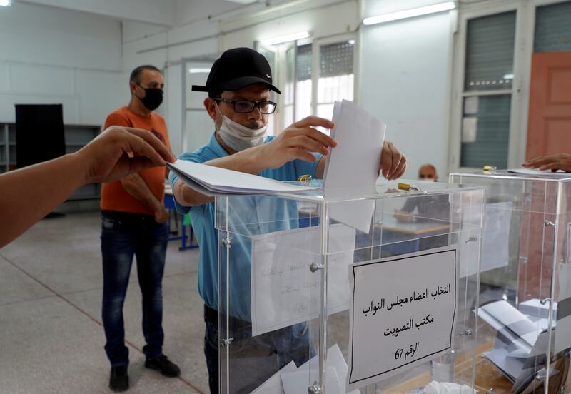A man casts his vote at a polling station in Casablanca, Morocco.  Reuters