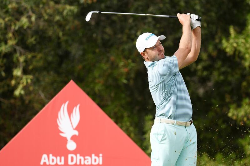 ABU DHABI, UNITED ARAB EMIRATES - JANUARY 19:  Richard Sterne of South Africa plays his shot from the 12th tee during Day Four of the Abu Dhabi HSBC Golf Championship at Abu Dhabi Golf Club on January 19, 2019 in Abu Dhabi, United Arab Emirates. (Photo by Ross Kinnaird/Getty Images)