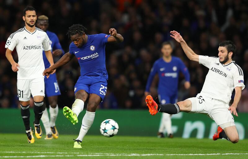 Michy Batshuayi scores Chelsea's fifth goal. Richard Heathcote / Getty Images