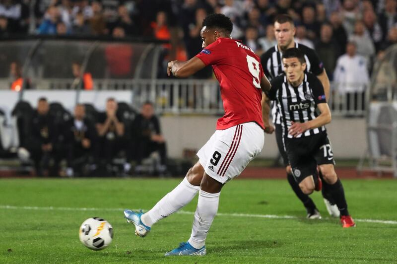 Anthony Martial scored Manchester United's winning goal to finally secure an away victory for his team on the 12th attempt. EPA