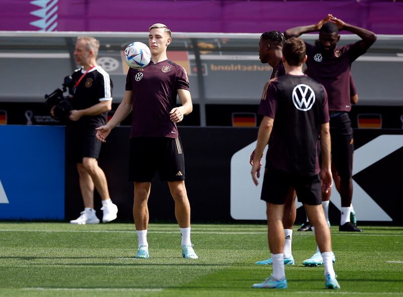 Germany's Nico Schlotterbeck during training. Reuters