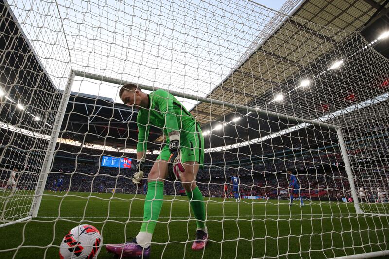 ENGLAND RATINGS: Jordan Pickford 8 - Produced at least four good saves to keep England in the game in the first half; the pick of the bunch a reflex save that tipped the ball onto the cross bar from Silvan Widmer’s 10 yard shot. One of the Everton stopper’s most accomplished performances in an England shirt. PA