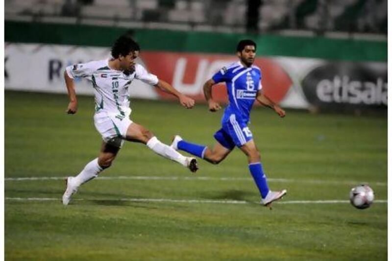 Nabil Daoudi, left, of Emirates scored against Zob Ahan when the sides met in March.