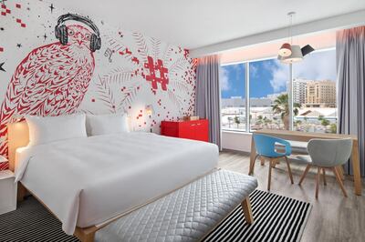 Rooms at the Radisson Red, Dubai