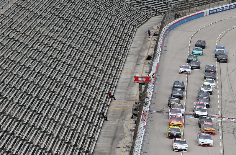 The Nascar Xfinity Series O'Reilly Auto Parts 300 in front of empty stands at Texas Motor Speedway  in Fort Worth, Texas, on Saturday, October 24. AFP