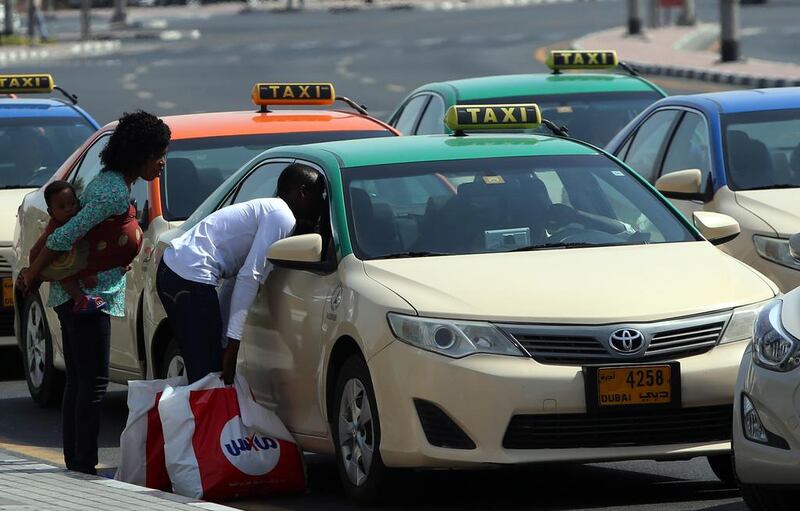 Would-be taxi drivers will be asked to complete a multiple-choice exam when they apply for a job in Dubai. Satish Kumar / The National 