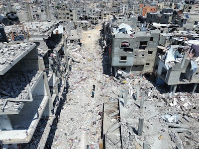Destruction in the heavily bombed city of Khan Younis in the Gaza Strip. EPA