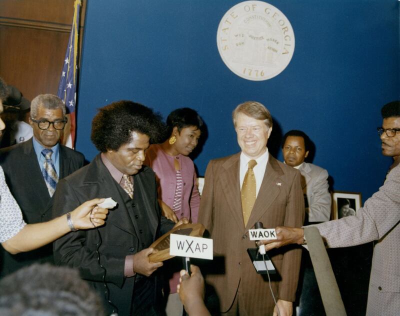 Jimmy Carter at an appearance with Augusta, Georgia native James Brown. Photo: Jimmy Carter Presidential Library