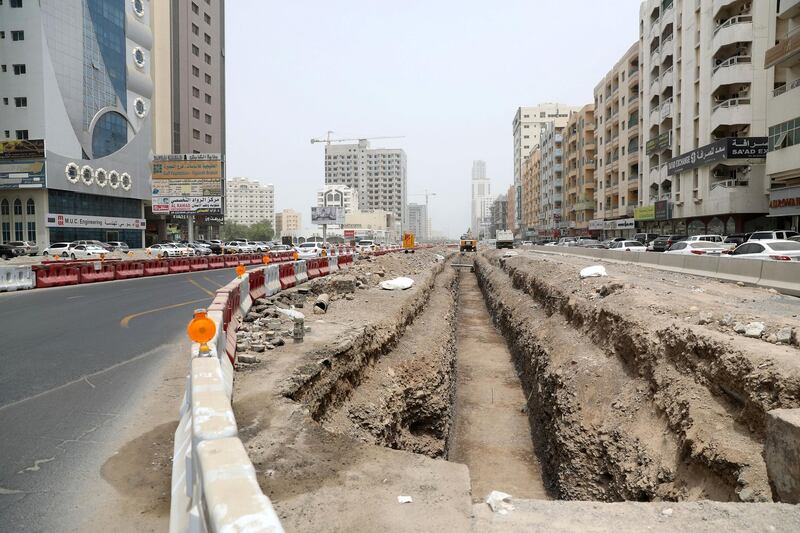 Fujairah, United Arab Emirates - August 1, 2018: A Dh250 million upgrade project of Hamad Bin Abdullah road in Fujairah, the project includes two tunnels with three lanes in each direction. Wednesday, August 1st, 2018 at Hamad Bin Abdullah road, Fujairah. Chris Whiteoak / The National
