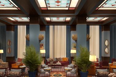 The club's second floor lounge. Interiors within the space will feature strong textures, playful patterns, and historical, Art Deco furniture. Supplied