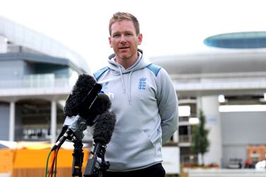 England ODI Captain Eoin Morgan during a press conference at Lord's Cricket Ground, London.  England, Tuesday June 28, 2022 Eoin Morgan confirmed his retirement from international cricket and stepped down as England's white-ball captain after more than seven years.  (Ashlee Ruggels / PA via AP)