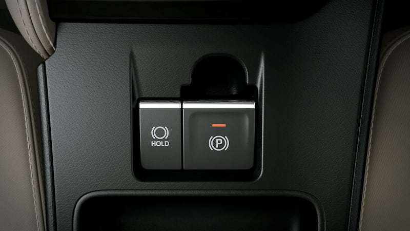 The Yaris's unfussy parking brake.