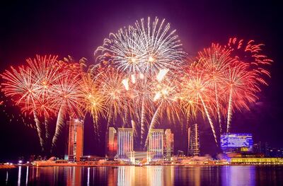 A handout photo of fireworks at Al Maryah Island in Abu Dhabi (Courtesy: Al Maryah Island) *** Local Caption ***  BLOG16no-nye-almaryah.jpg