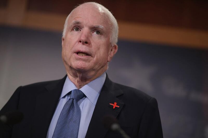 Senate armed services committee chairman John McCain is a decorated war veteran. Chip Somodevilla/Getty Images/AFP