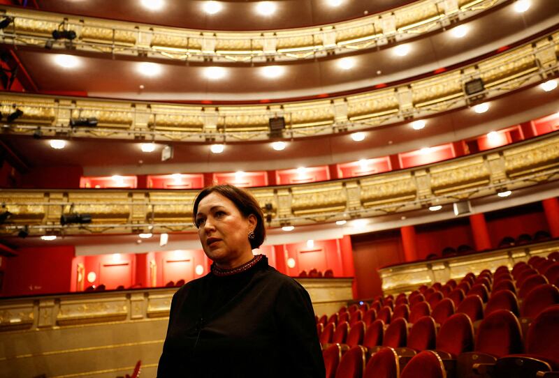 Stage Director of the Odesa National Opera Oksana Taranenko speaks with Reuters after the international opera awards at Madrid Royal Theatre, Spain, November 28, 2022. REUTERS / Juan Medina