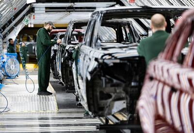 Range Rover SUVs at the Jaguar Land Rover plant in Solihull where the automaker's new electric four-door GT models will be built.  Bloomberg