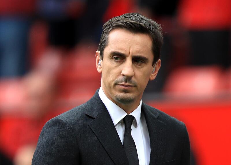 File photo dated 24-09-2016 of Sky Sports pundit Gary Neville. PA Photo. Issue date: Thursday April 23, 2020. Gary Neville believes footballers in the lower leagues would be wise to line up an alternative job in case the coronavirus pandemic impact on club finances leaves them out of work. See PA story SOCCER Coronavirus. Photo credit should read Mike Egerton/PA Wire